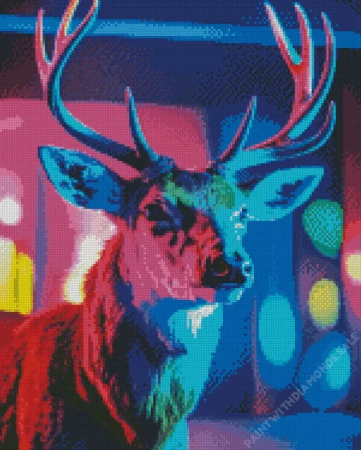 Neon Deer Art Diamond Painting