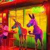 Neon Donkeys Diamond Painting