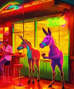 Neon Donkeys Diamond Painting