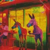 Neon Donkeys Diamond Painting