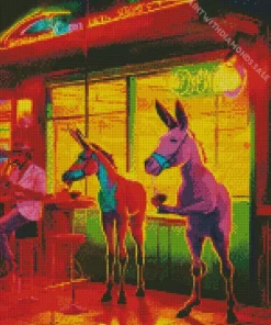 Neon Donkeys Diamond Painting