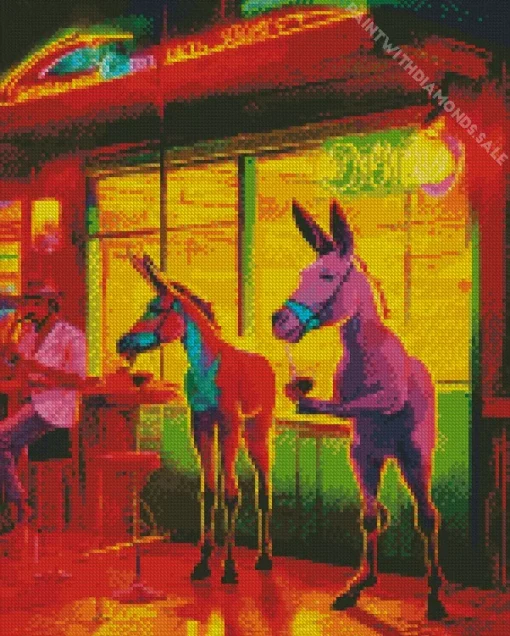 Neon Donkeys Diamond Painting