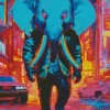 Neon Elephant Diamond Painting