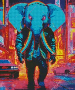 Neon Elephant Diamond Painting