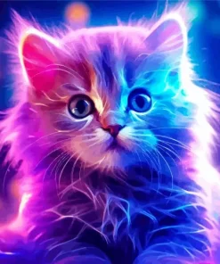 Neon Kitten Diamond Painting