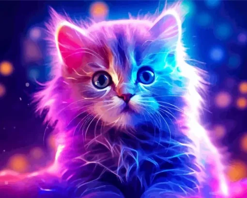 Neon Kitten Diamond Painting