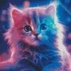 Neon Kitten Diamond Painting