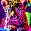 Neon Leopard Diamond Painting