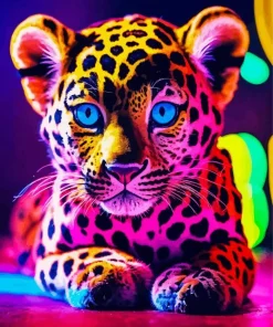 Neon Leopard Diamond Painting