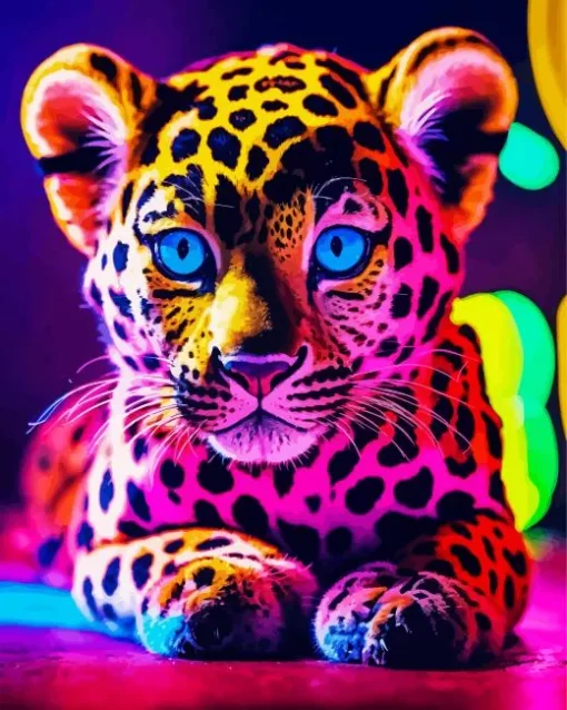 Neon Leopard Diamond Painting