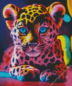 Neon Leopard Diamond Painting