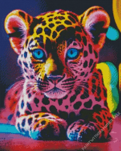 Neon Leopard Diamond Painting