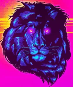 Neon Lion Diamond Painting