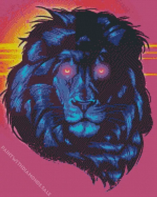 Neon Lion Diamond Painting