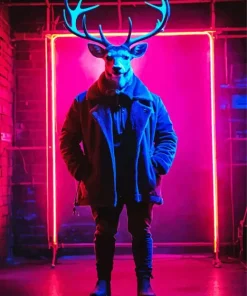 Neon Mr Deer Diamond Painting