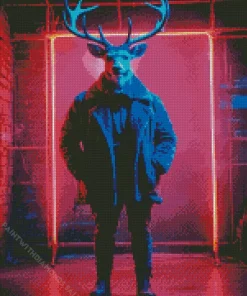 Neon Mr Deer Diamond Painting