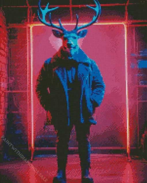 Neon Mr Deer Diamond Painting