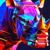 Neon Rhino Diamond Painting