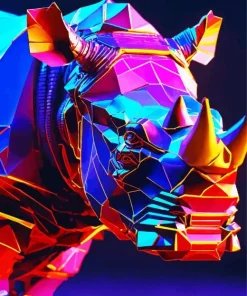 Neon Rhino Diamond Painting