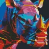 Neon Rhino Diamond Painting