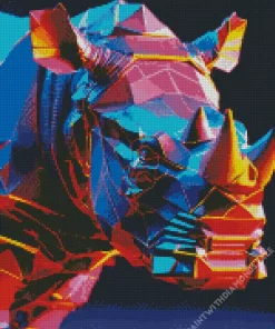 Neon Rhino Diamond Painting