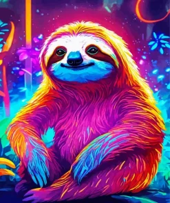 Neon Sloth Diamond Painting