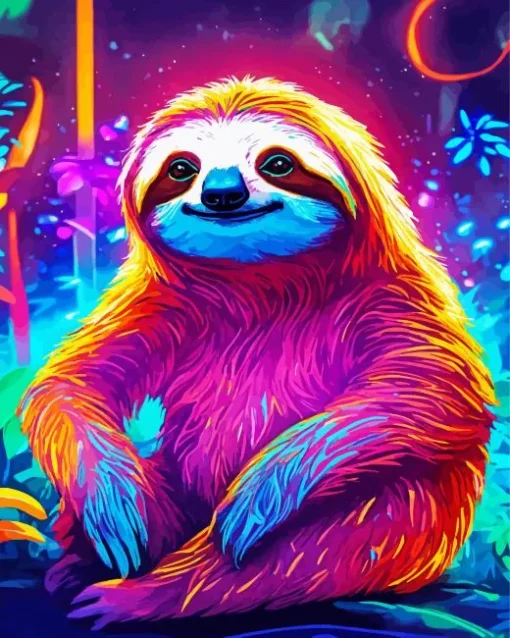 Neon Sloth Diamond Painting