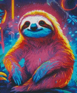 Neon Sloth Diamond Painting