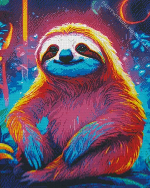 Neon Sloth Diamond Painting