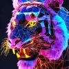 Neon Tiger Art Diamond Painting