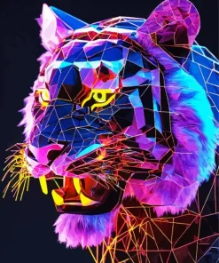 Neon Tiger Art Diamond Painting