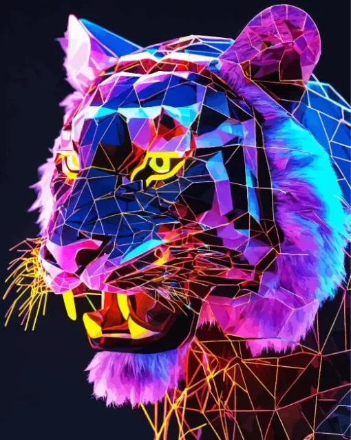 Neon Tiger Art Diamond Painting