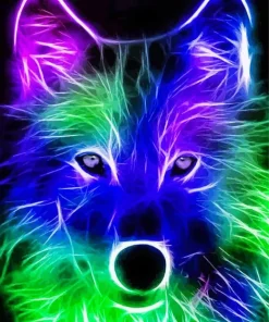 Neon Wolf Diamond Painting