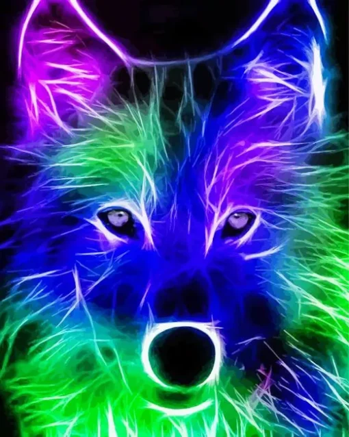 Neon Wolf Diamond Painting