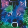 Neon Wolf Diamond Painting