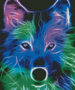 Neon Wolf Diamond Painting