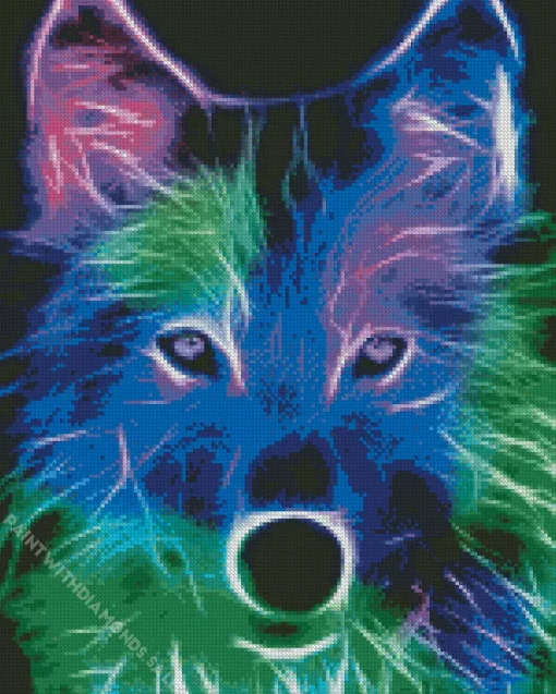 Neon Wolf Diamond Painting