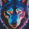 Neon Wolf Head Diamond Painting