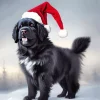 Newfoundland In Santa Hat Diamond Painting