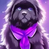 Newfoundland With A Purple Tie Diamond Painting