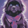 Newfoundland With A Purple Tie Diamond Painting