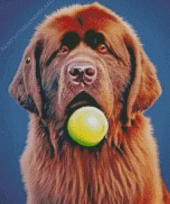 Newfoundland With Tennis Ball Diamond Painting