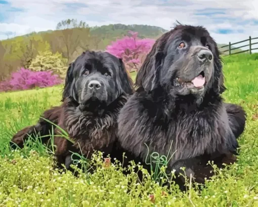 Newfoundlands Dogs Diamond Painting