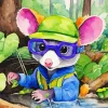 Opossum In Glasses Diamond Painting