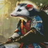 Opossum Samurai Diamond Painting