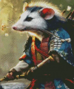 Opossum Samurai Diamond Painting