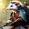 Opossum Samurai Diamond Painting