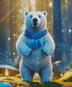 Polar Bear In Forest Diamond Painting