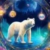 Polar Bear In Space Diamond Painting