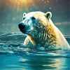 Polar Bear Swimming Diamond Painting